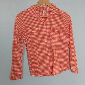 Old Navy orange and white Button down